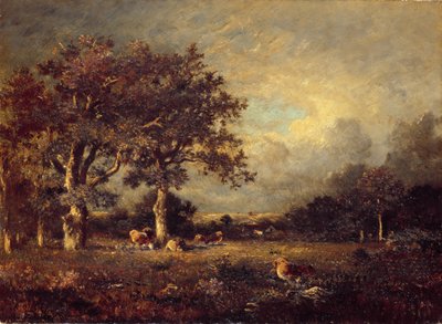 Landscape with Cows, 1870s by Jules Dupré